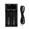 מטען לזוג סוללות ליתיום 18650 21700 26650 USB כולל זוג סוללות 18650