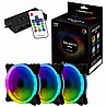 3 מאווררים למארז מחשב כולל שלט וקונטרולר Galaxy II RGB Fan Series