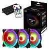 3 מאווררים למארז מחשב כולל שלט וקונטרולר Galaxy II RGB Fan Series
