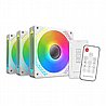 שלושה מאווררים למארז Xigmatek STARZ PRO ARCTIC 3x120mm ARGB White FAN + Remote