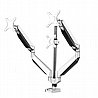 מעמד שולחני וזרוע למסך דגם Loctek DLB523 בצבע כסף עם קפיץ גז לשלושה מסכים