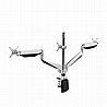 מעמד שולחני וזרוע למסך דגם Loctek DLB523 בצבע כסף עם קפיץ גז לשלושה מסכים